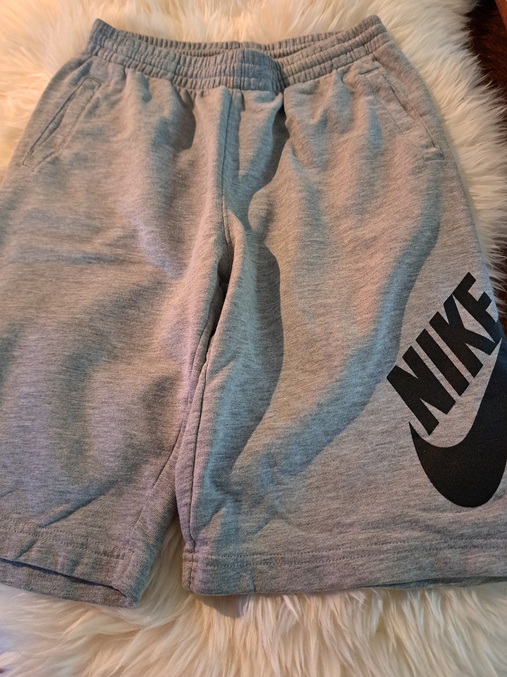 Nike Gray Athletic Shorts with Black Logo